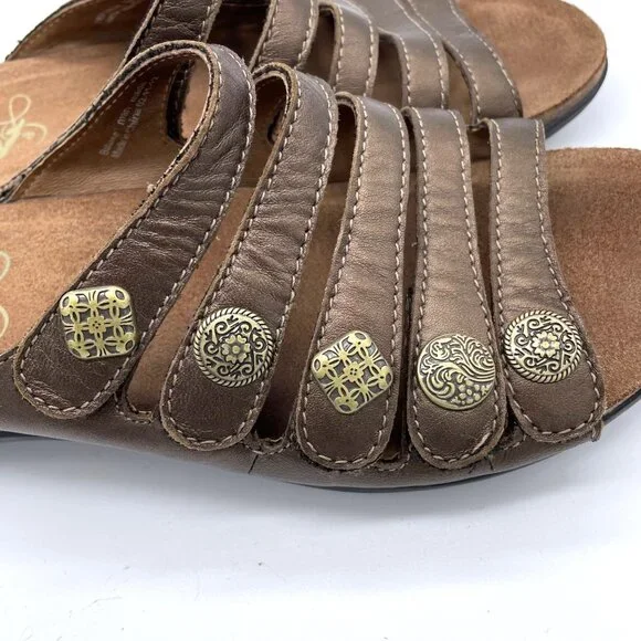 Dansko Janie Leather Five Strap Slip On Sandals, 39 - Picture 4 of 10
